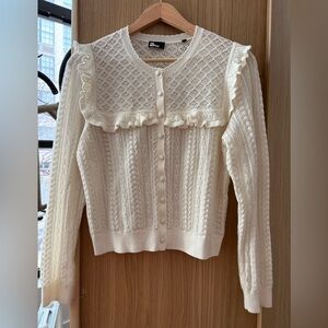 The Kooples Cream Lace Knit Cardigan